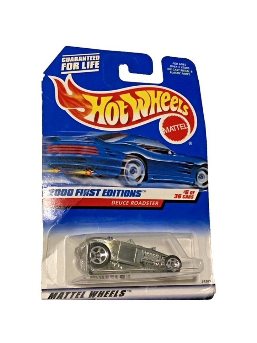 Vintage Die Cast Hot Wheels 2000 First Editions Deuce Roadster 066 Silver Car - Picture 5 of 5